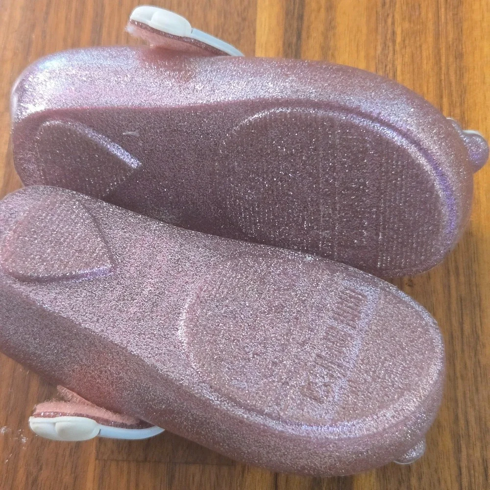 Mini Melissa Pink Ultragirl Unicorn Flats Size 7c Glitters Magical Fantasy Candy